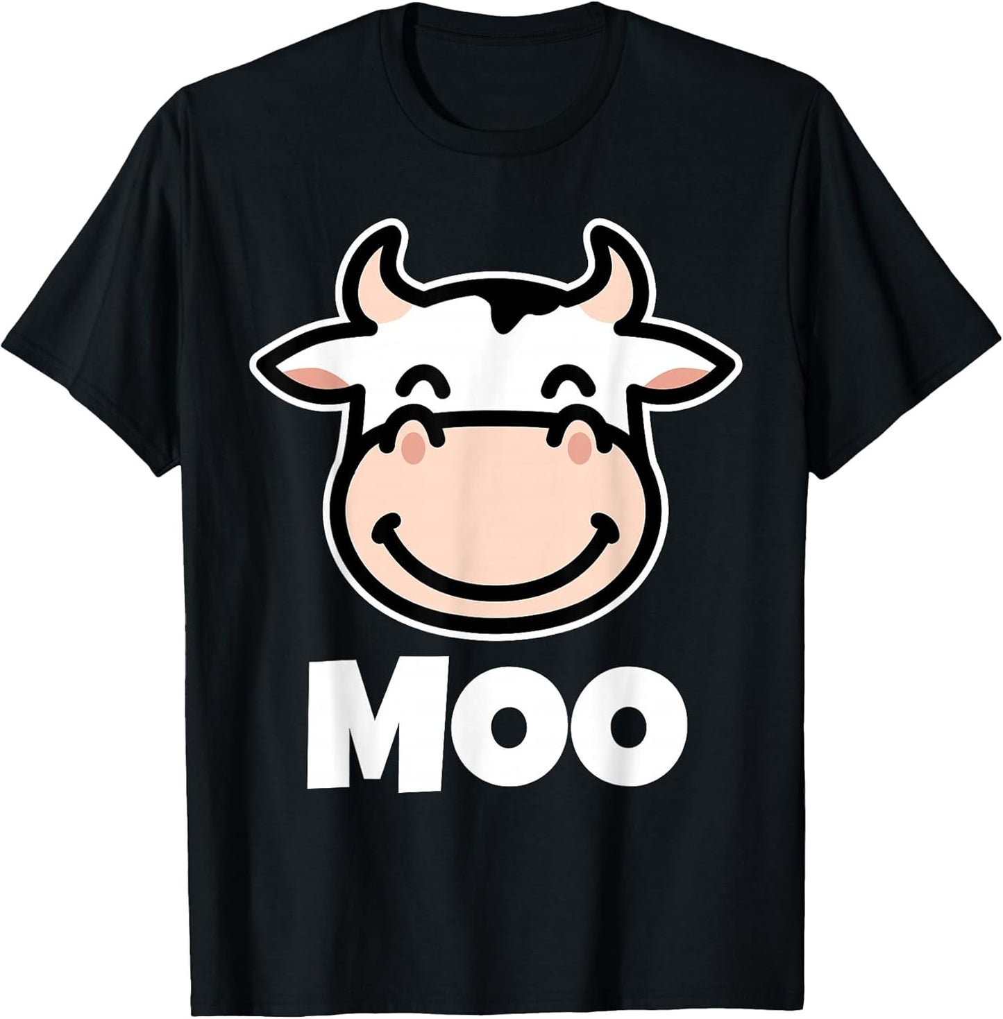 Cute Moo Farm Animal Bovine Lover Kids Funny Kawaii Cow T-Shirt