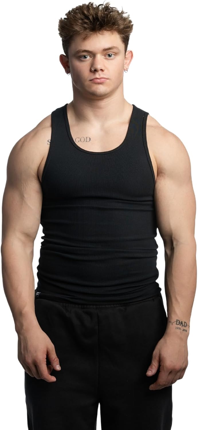 Beaters, Men's Tank Tops, Cotton Spandex Blend Tanks for Men, Comfortable, Durable Ribbed Fabric.