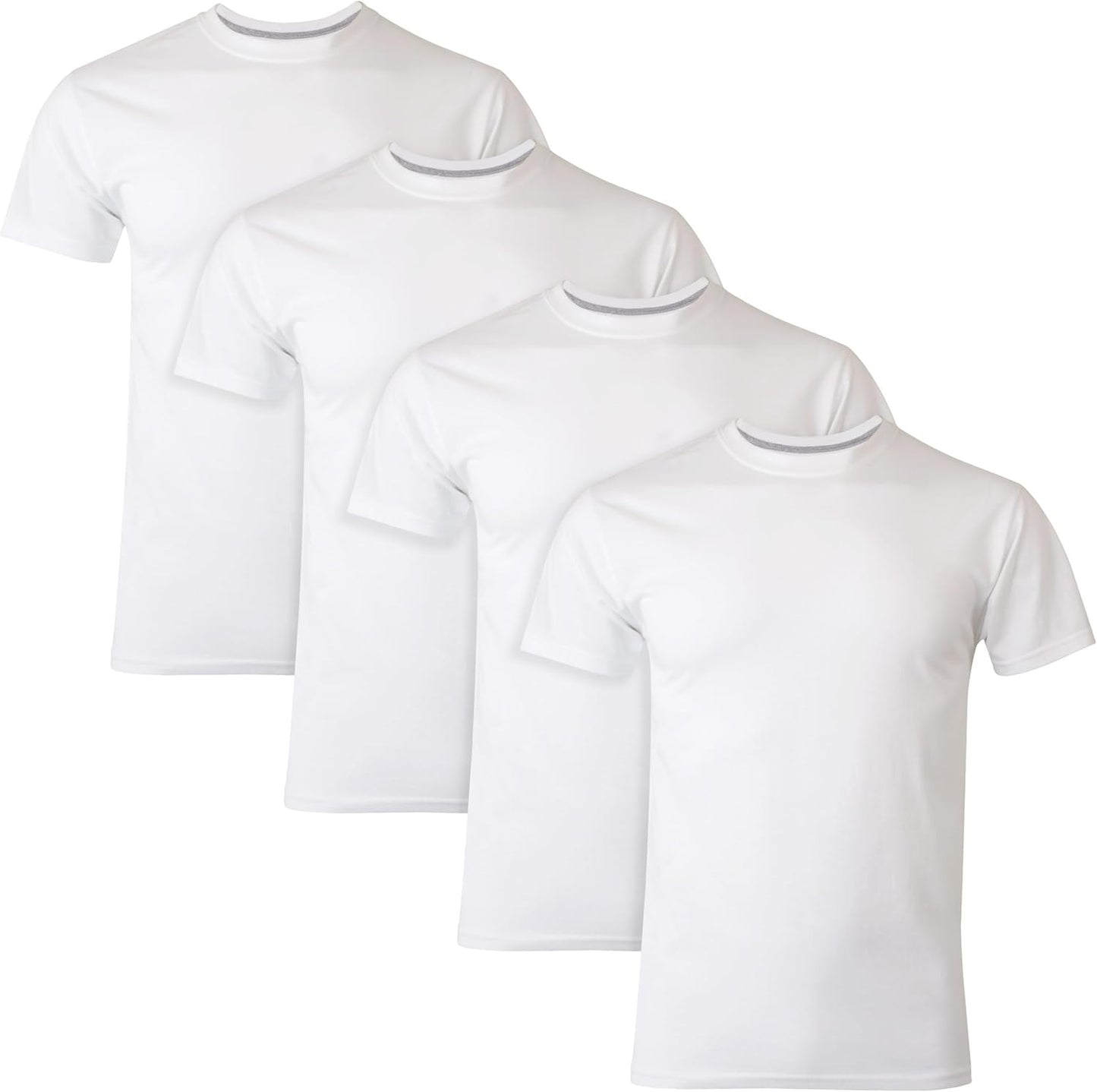 Men's Undershirts T-Shirt Pack, 4-Pack, ComfortBlend Moisture-Wicking Tees for Men, Crewneck T-Shirt, Slim Fit
