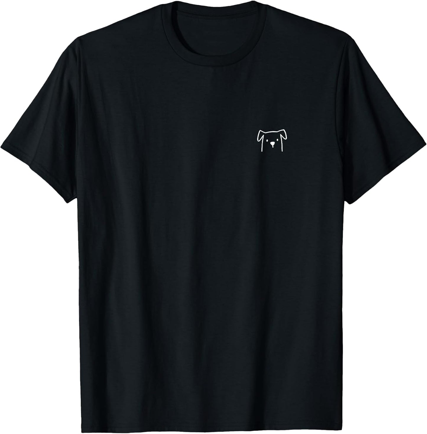 Small Dog Face Dog Lover Funny Dog Minimalist Subtle T-Shirt