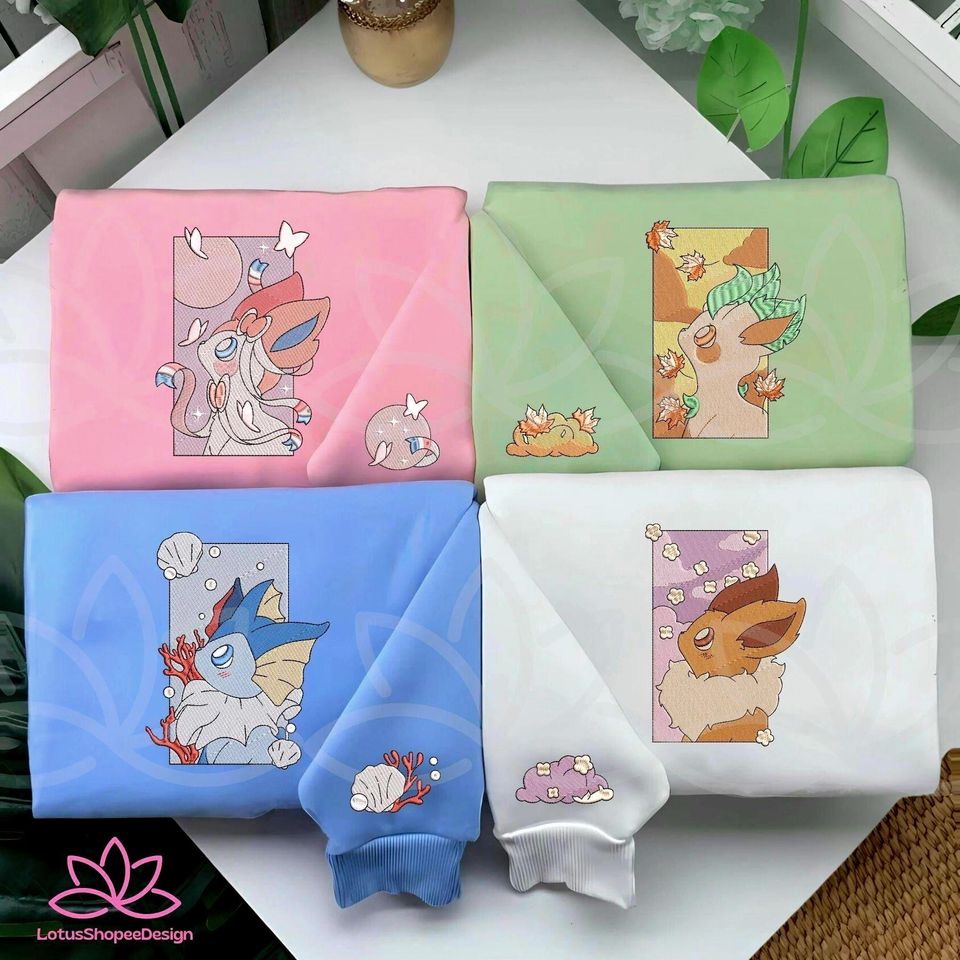 Eve Evolutions Embroidered Sweatshirt with Pocket Beast, Anime Fan Gift