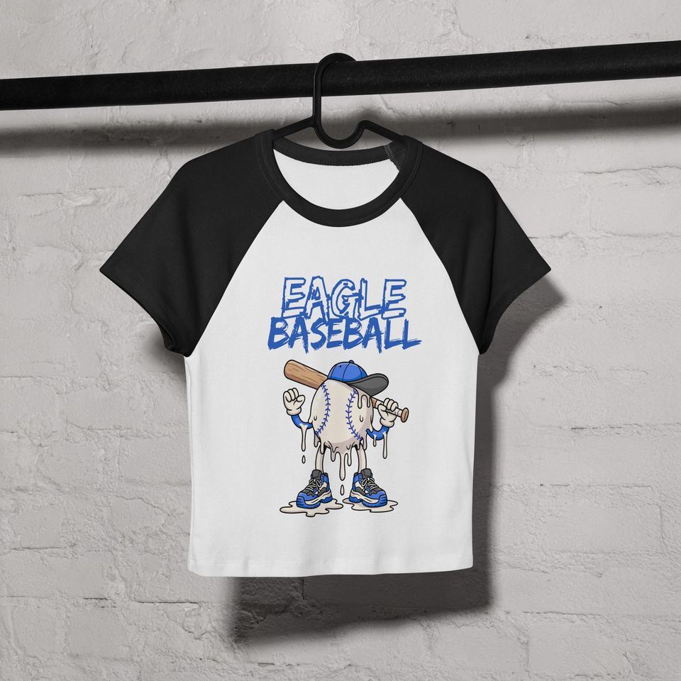 Eagles Baseball Women's Micro Rib Raglan Baby Tee