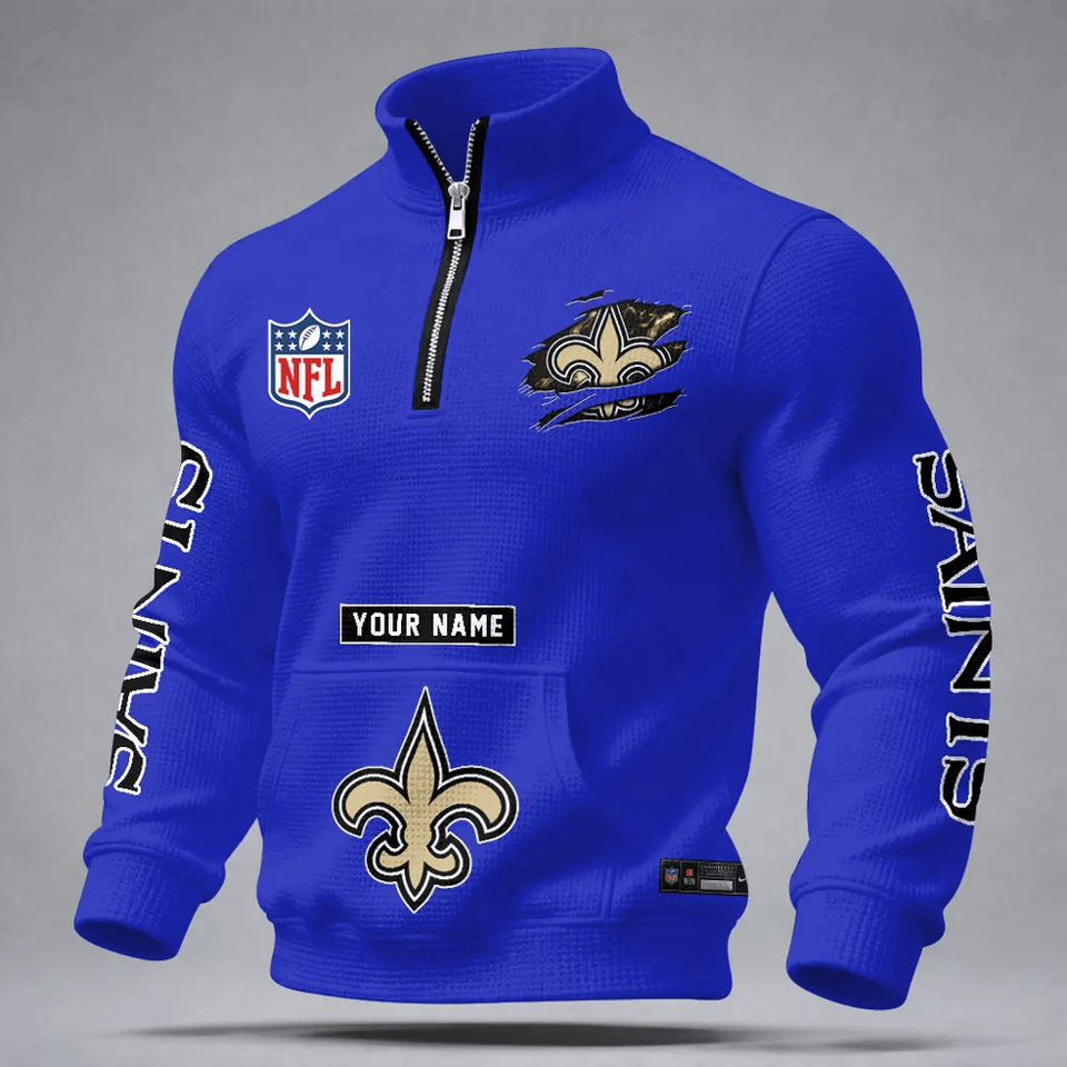 New Orleans Saints Durable Quarter-Zip Performance Sweatshirt