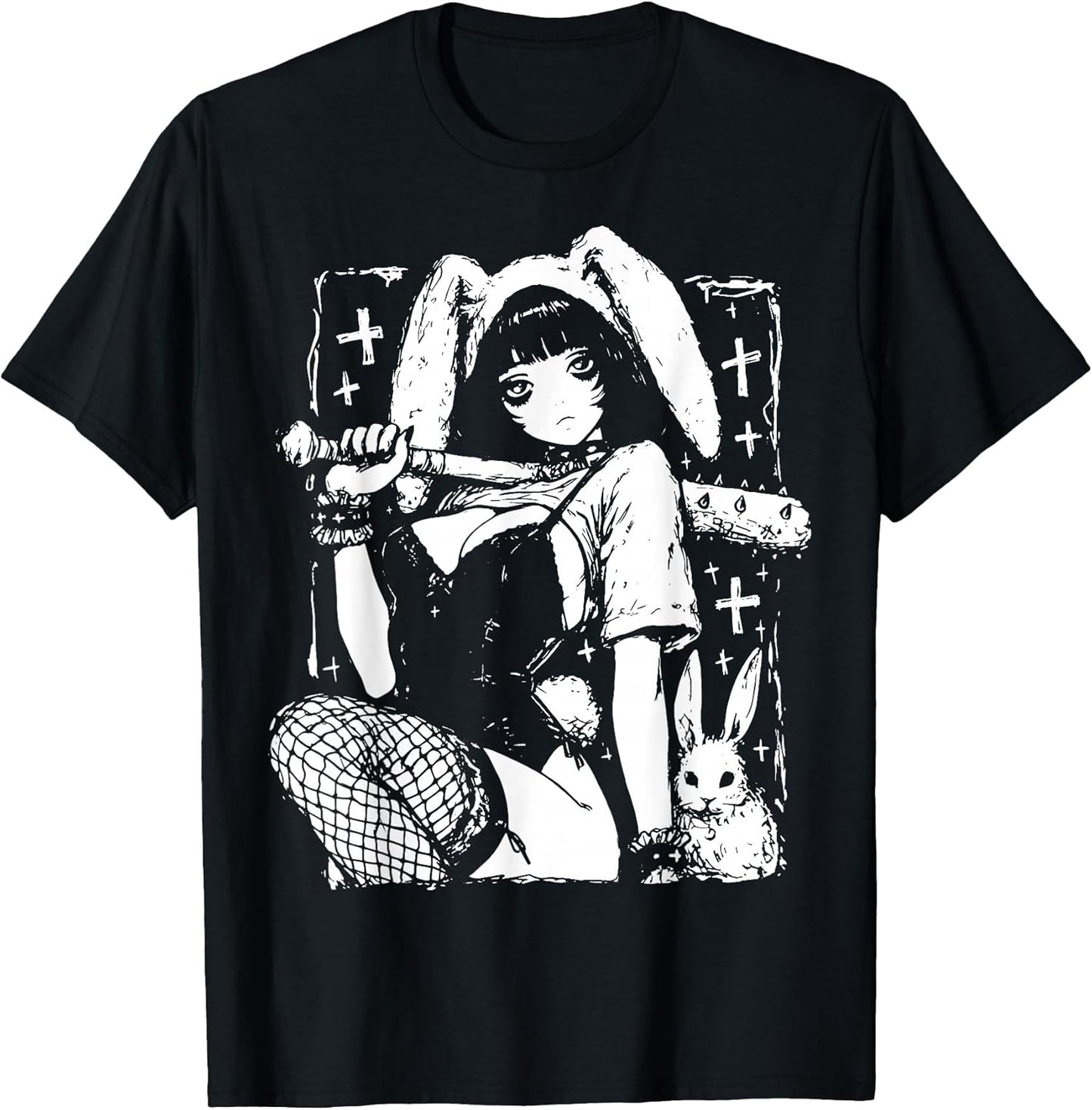 Creepy Horror Bunny Girl Anime Manga Alt Kawaii Harajuku T-Shirt