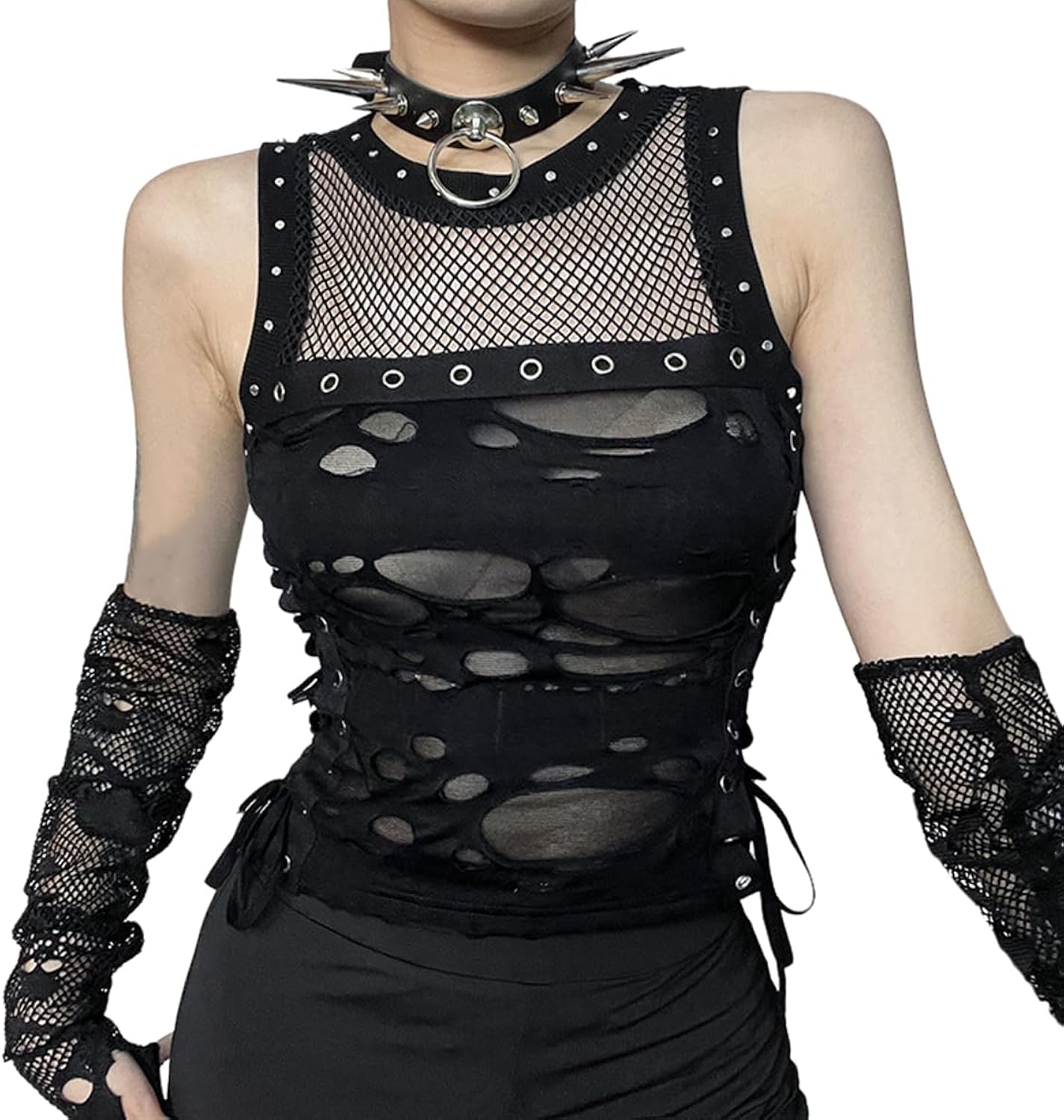 Womens Goth Summer Tank Tops Casual Trendy Crop Camis Shirt Top Clothes