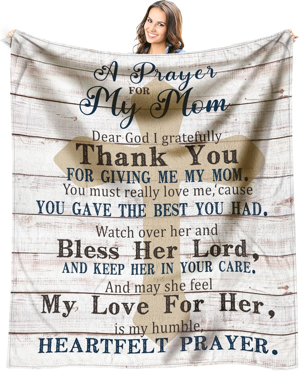 Mothers Day Mom Blanket 60 x 50 inch - Mom Gifts for Mother's Day from Daughter, Son - Mother Birthday Gifts - Moms Birthday Gift Ideas - Birthday Presents for Moms