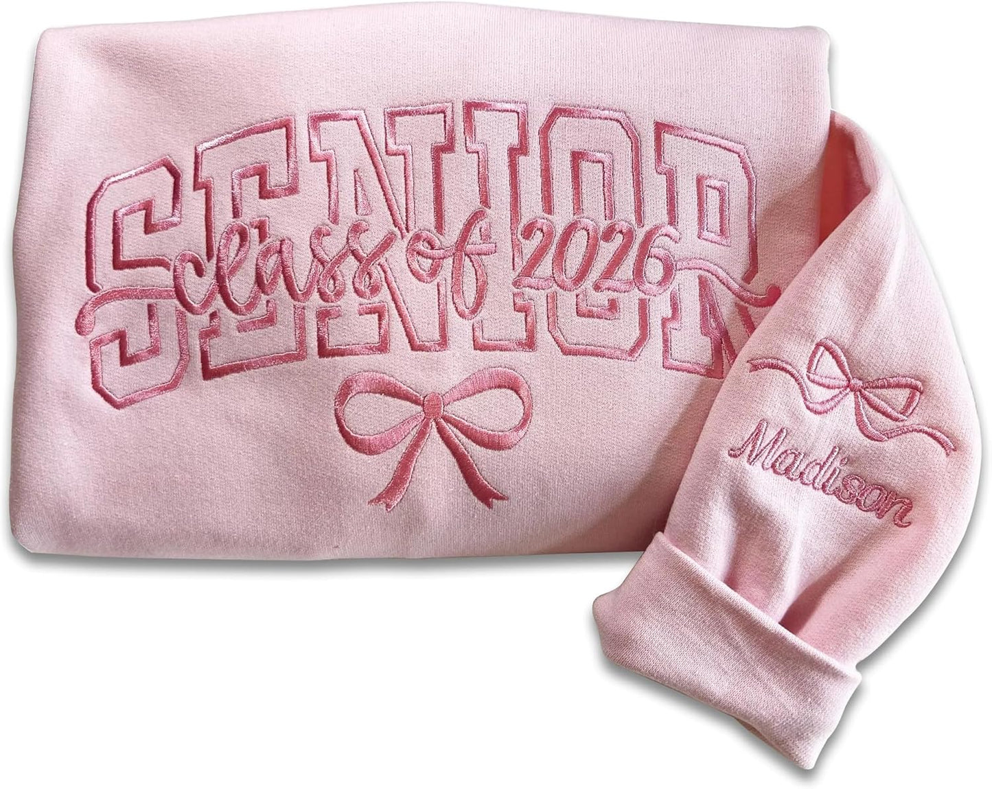 Personalized Embroidered Senior Sweatshirt Class of 2026, Custom Graduation Hoodie, School Shirt for Her or Him
