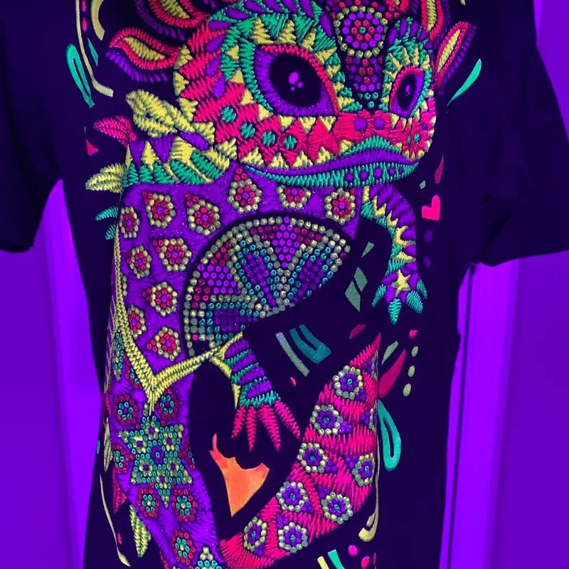 Ajolote ovni T-shirt Black Cotton Menswear Top