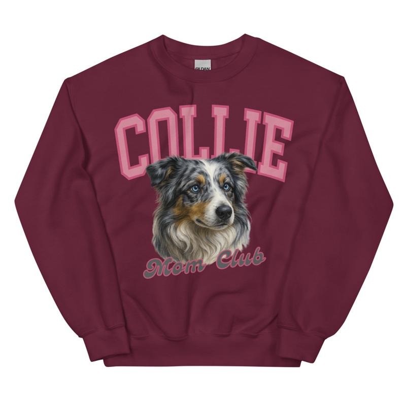 BLUE MERLE BORDER COLLIE Dog Mom Club Sweatshirt