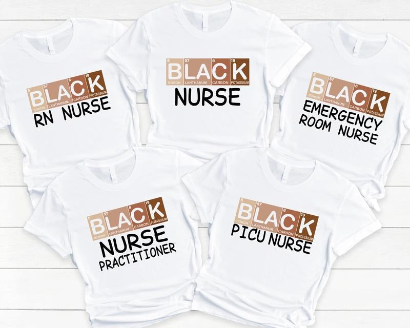 Black Nurse Crew T-shirt, Personalized Nurse Shirt, Black History Month Shirt, Nursing Student Gift Tee, African American Nurse Tee, Nurse Appreciation.