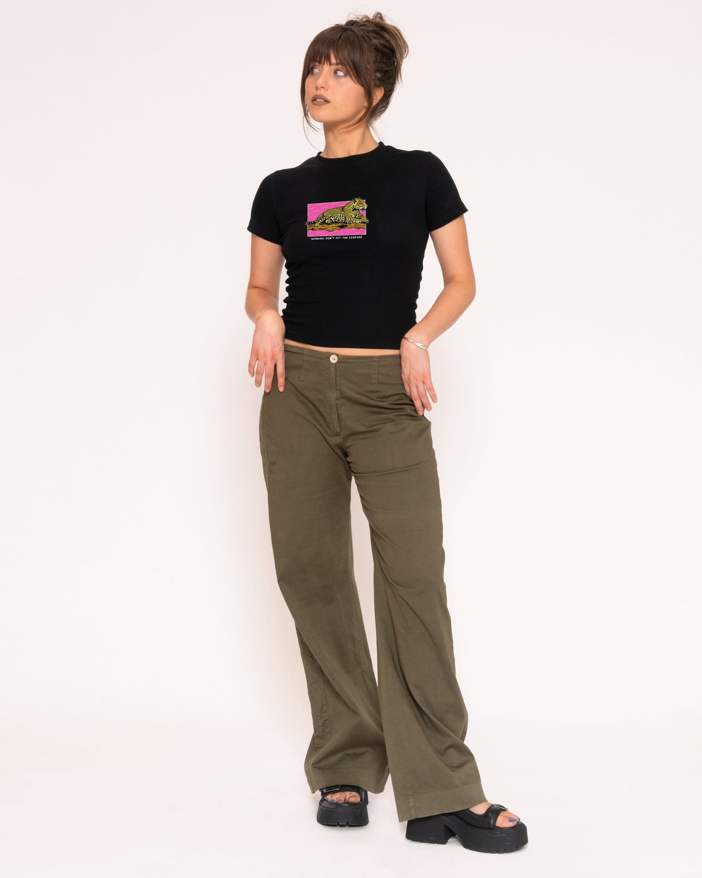 Warning! Don't Pet The Leopard Longline Baby Tee