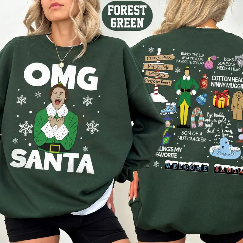 Buddy Elf Christmas Sweatshirt, Elf Movie Xmas Shirt, Xmas Classic Movie 90s Sweatshirt, Christmas Movie Tee, Christmas Gifts