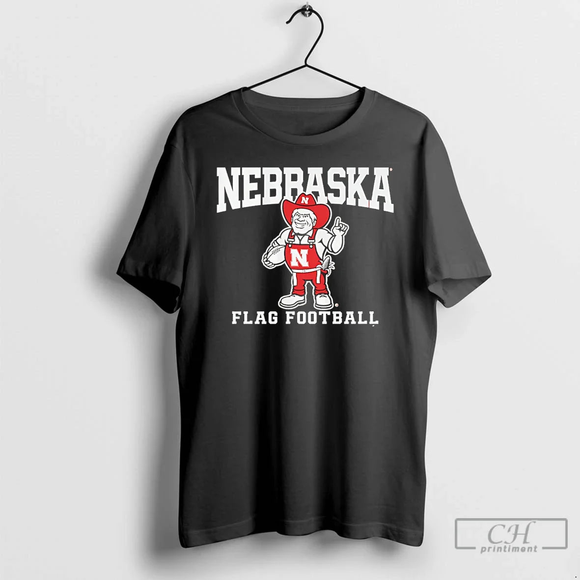 Classic Nebraska Cornhuskers Flag Football Mascot