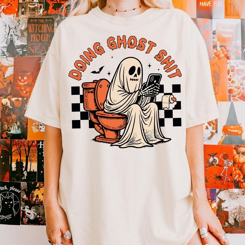 Doing Ghost Shit Shirt Funny, Halloween FUNNY Shirt