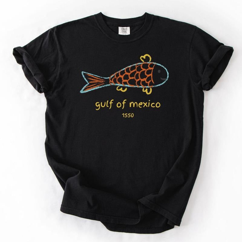 Gulf of Mexico t-shirt, Subtle Trump tee, fisherman aesthetic beach shirt, Gulf Coast Mexico Lover, Spring Break Shirt