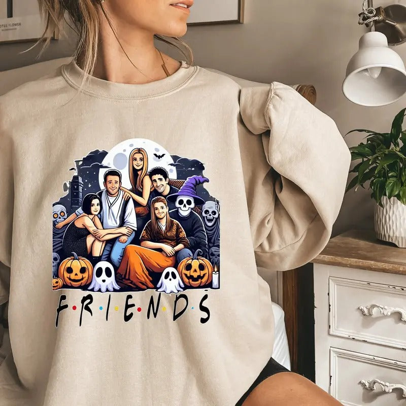 Halloween Horror Characters Shirt, Horror Characters Friends Sweatshirt, Friends Halloween Shirt, Horror Movie Characters Shirt