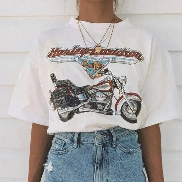 Harl Davids0n New York Cafe T-Shirt, shirt trend, Har.ley Davids0n Top