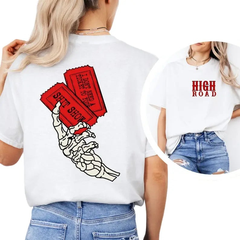 High Road Graphic Shirt, High T-shirt, Cow Print Shirt, Meme Shirt, Yellowbush Road Shirt