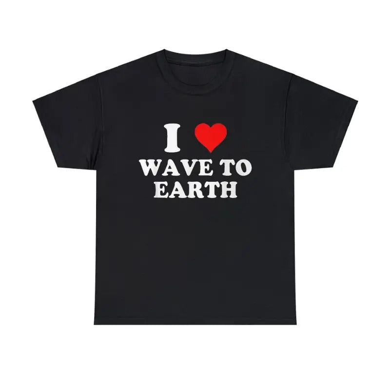 I Love Wave To Earth I Heart Wave To Earth Red Heart T-Shirt Menswear Top