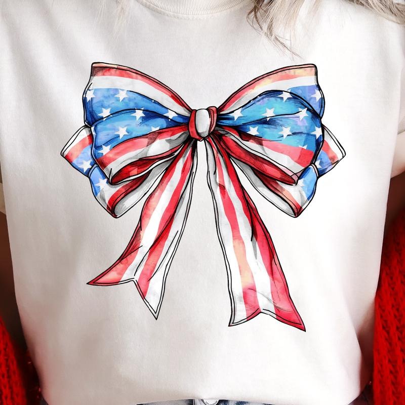 IVORY 4th of July Bow Comfort Colors Tee