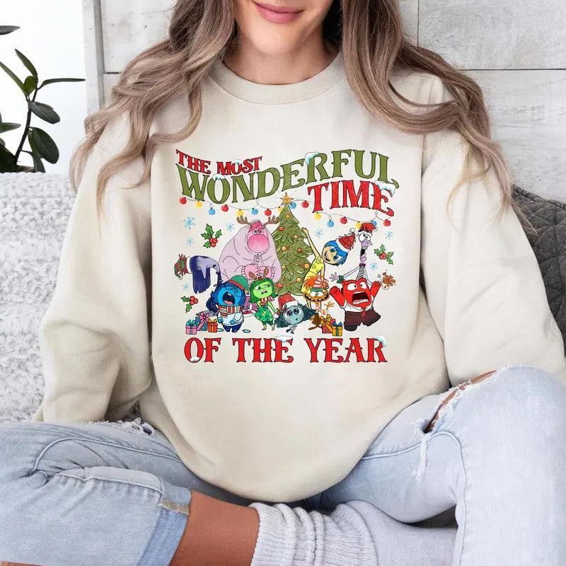 It's The Most Wonderful Time Of The Years Sweatshirt, Inside Out Shirt, Mental Health Tee, Anxiety Ennui Joy Fear Xmas Tee
