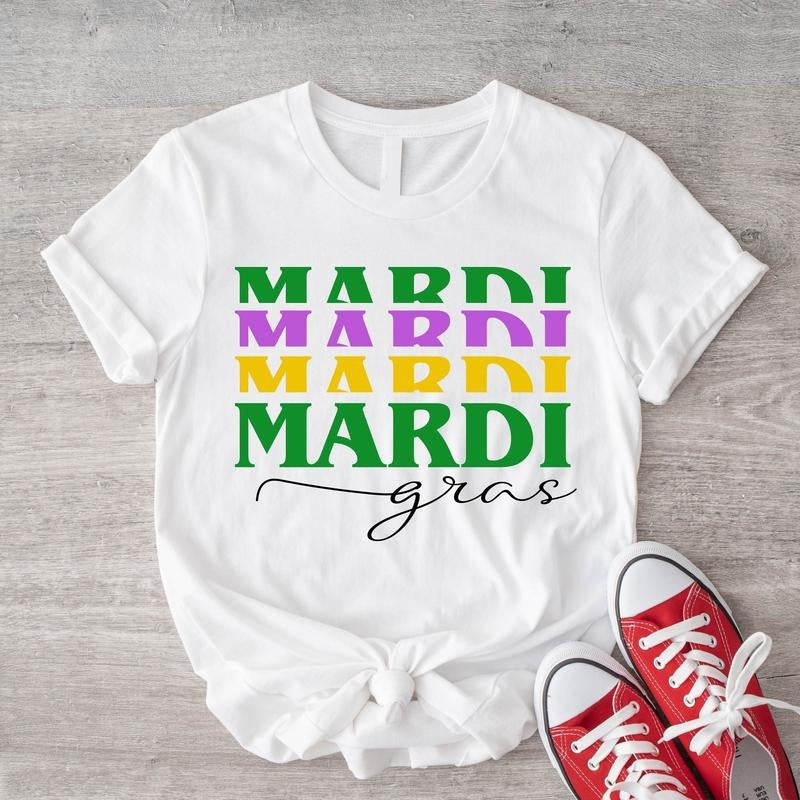 Mardi Gras Shirt, Matching Carnival Shirts, Mardi Gras Gift Tee Women, Carnival Lover Short Sleeve.