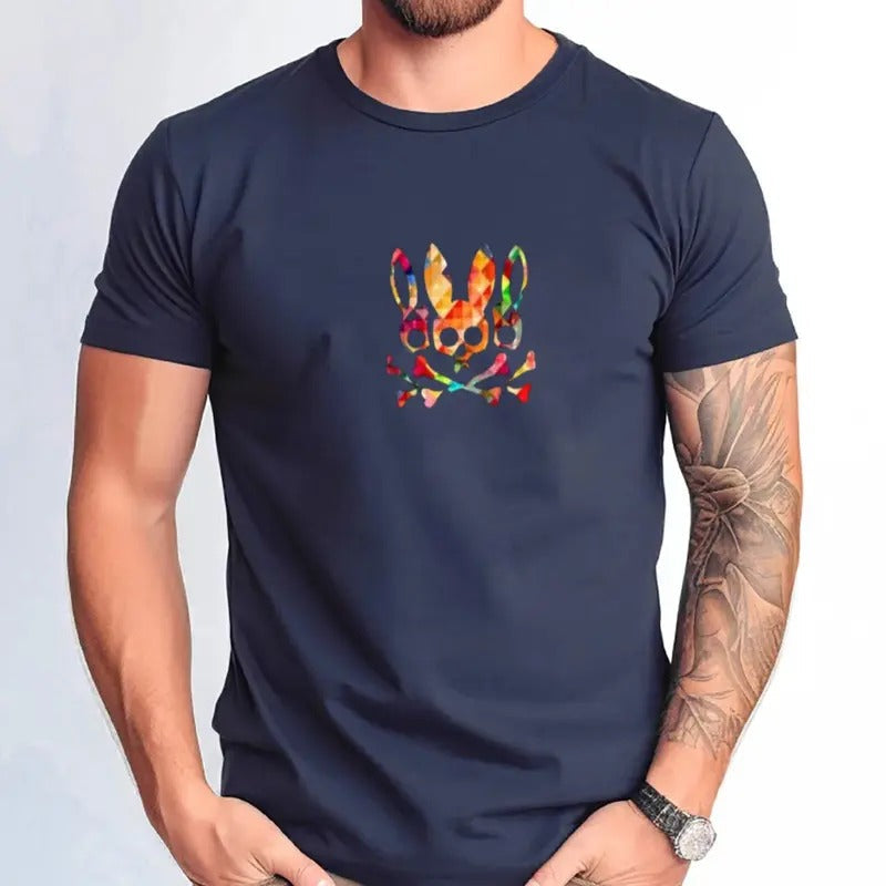 Men's Cartoon Graphic Print Round Neck Tee, Regular Fit Casual Short Sleeve T Shirt, Unisex Short Sleeve Tee Shirt, Casual Clothing