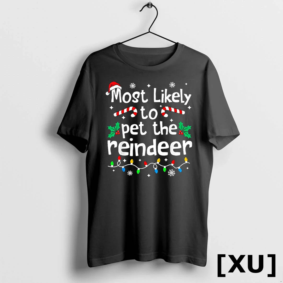 Most Likely To Pet The Reindeer Christmas Matching Family Tshirts Sweater