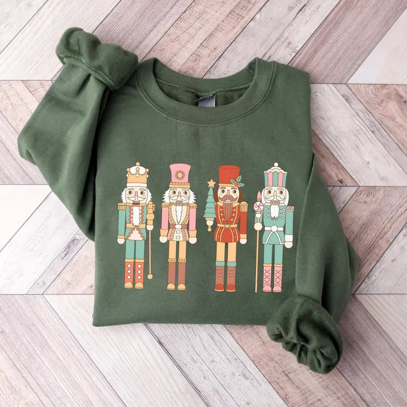Nutcracker Coquette Sweatshirt, Christmas Nutcracker Sweatshirt, Coquette Bow Sweatshirt, Ballet Doll Coquette Shirt, Balletcore Sweatshirt