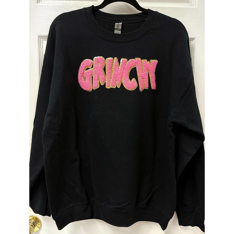 PINK I'm Not Going Pink Patch Sweatshirt -- BLACK