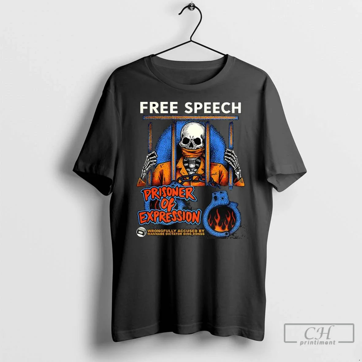 Premium Free Speech Prisoner Of Expression Gagged Skeleton Caricature