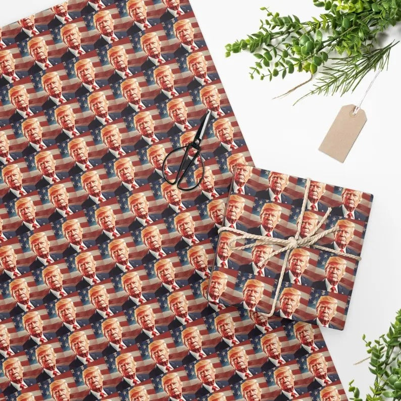 Presidential Wrapping Paper Trump Wrapping, Paper Holiday, Christmas, Gift Wrap