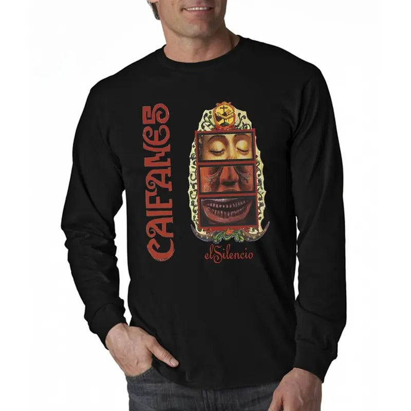 Rock en espaƱol Caifanes el silencio long sleeve mens t-shirt Casual Classic Cotton Crewneck