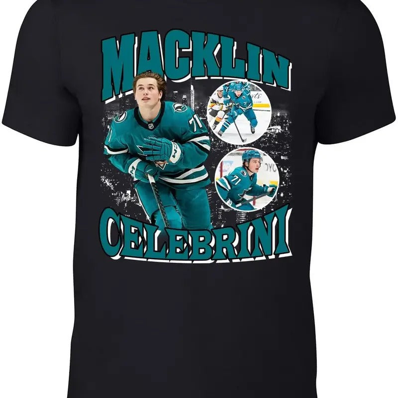 San Jose Macklin Celebrini Bootleg Style T-Shirt