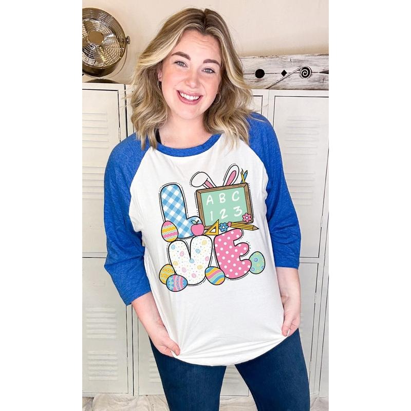Teacher Easter Love Raglan