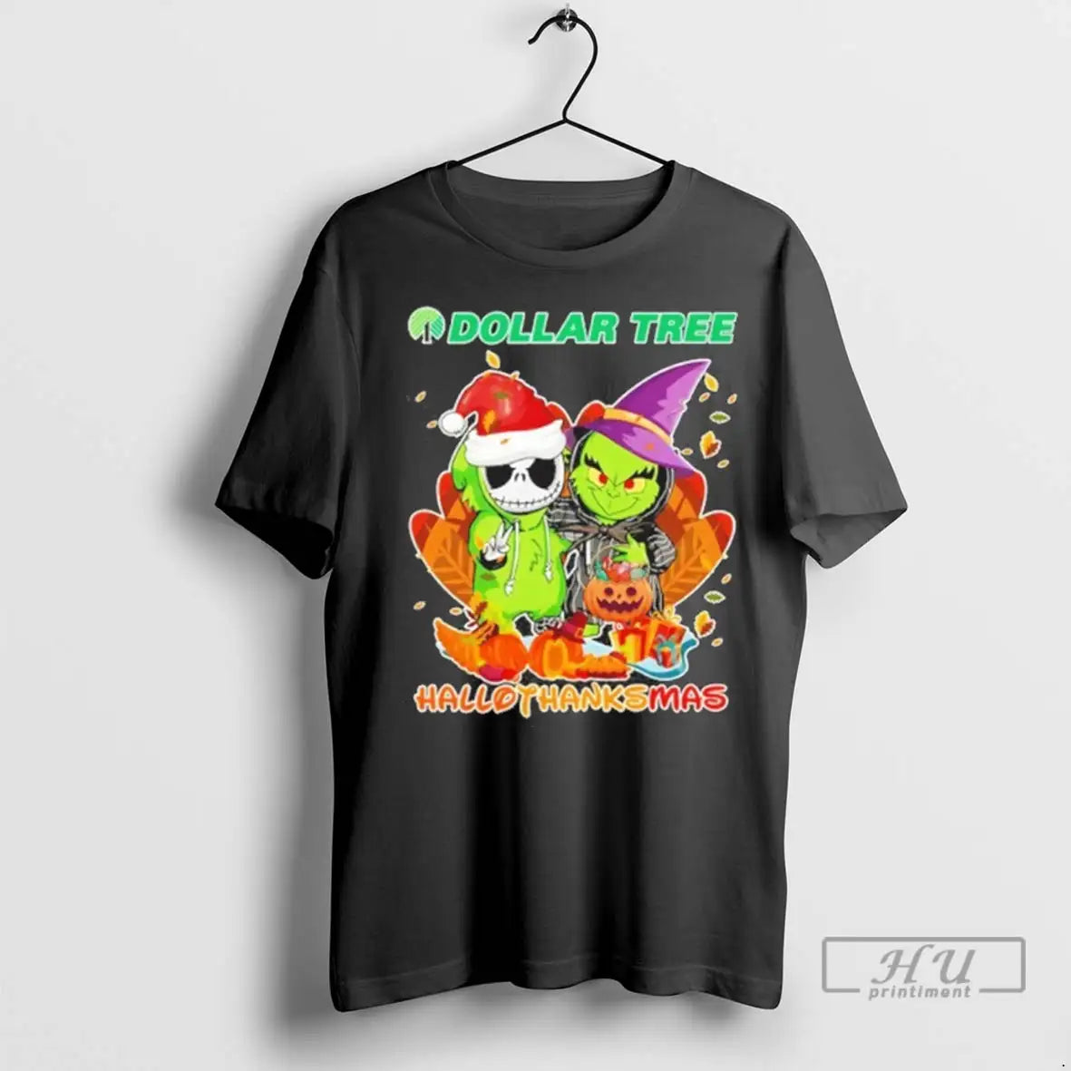 Trending The Grinch And Santa Jack Dollar Tree Logo Hallothanksmas T Shirts