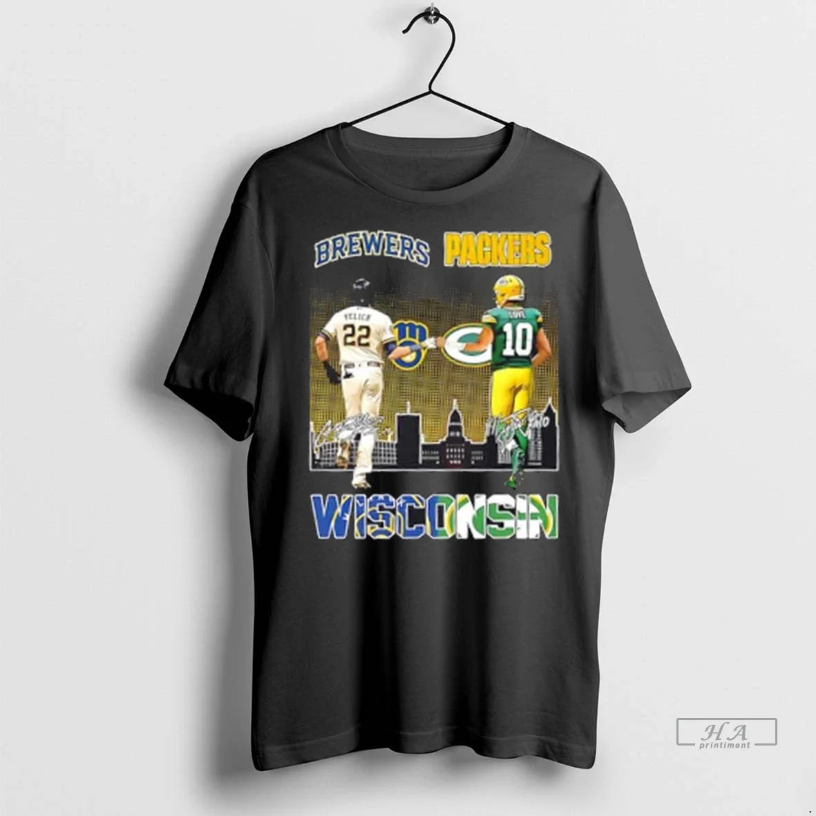 Trendy Wisconsin City Sports Milwaukee Brewers Yelich X Green Bay Packers Love Skyline Shirt Sweater
