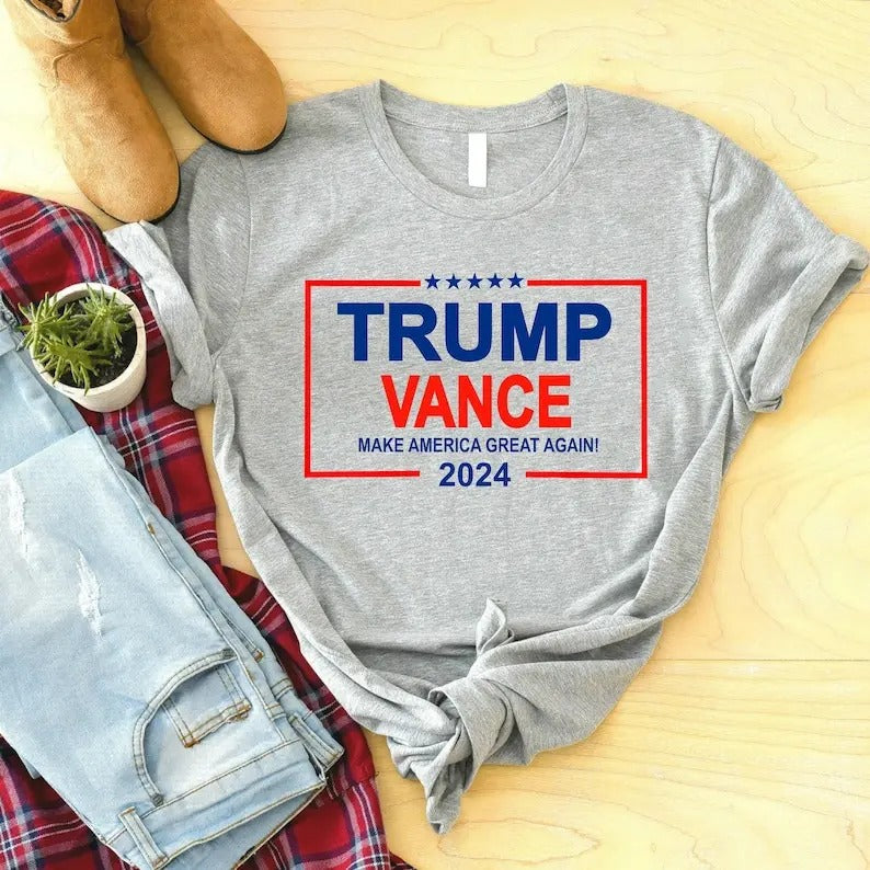Trum Vance 2024 T- Shirt - Vice President JD Vance Shirts - VP Vance 24 T-Shirt - Trum Fight Shirt - President Donald Trum - Repulican Tees Menswear Top