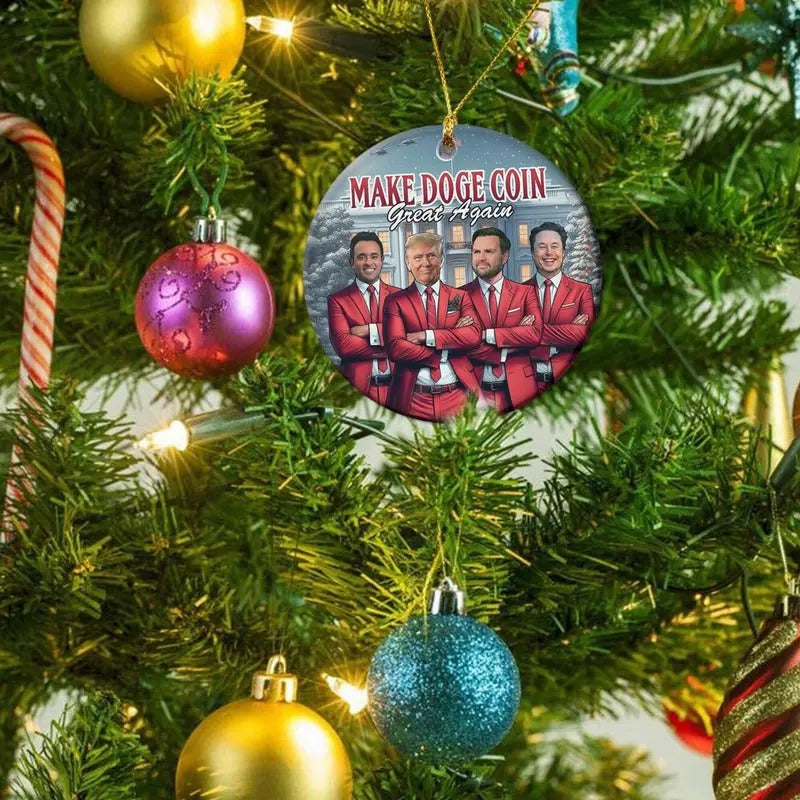 Trump Christmas Ornament Make Doge Coin Great Again 47th President Seal Trump 2024 Trump Gift Republican Gift Trump MAGA Xmas Gift