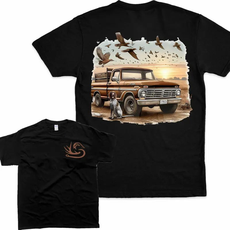 Vintage Truck Hunting T-shirt Classic Outdoor Graphic