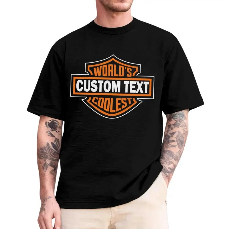 Vintage World's Coolest Custom Nickname Motorcycle Shirt, Family Gift , Dad Christmas Gifts, Father's Day Tee Birthday Gift from Family
