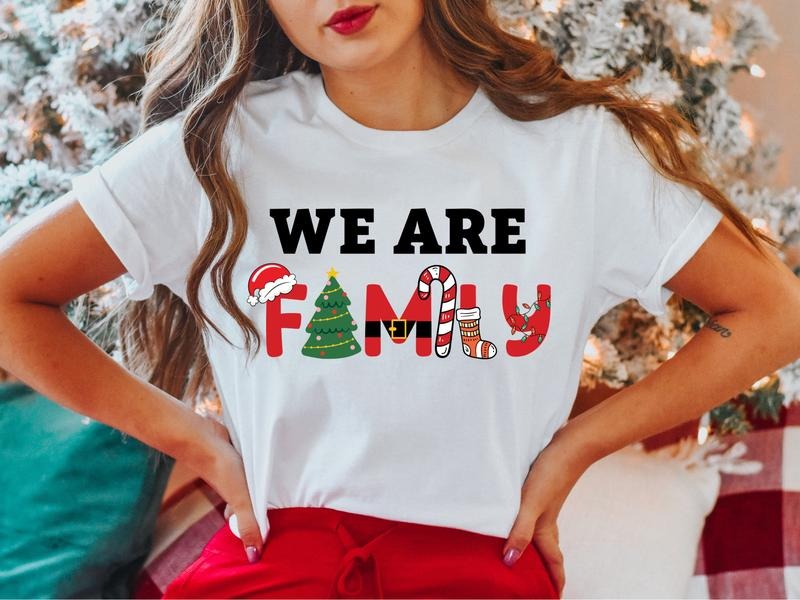 We Are Family T-Shirt, Matching Family Christmas Shirt, Christmas Party Tee, Family Christmas Gift Tee, Xmas Holiday Shirt, New Year Short Sleeve.
