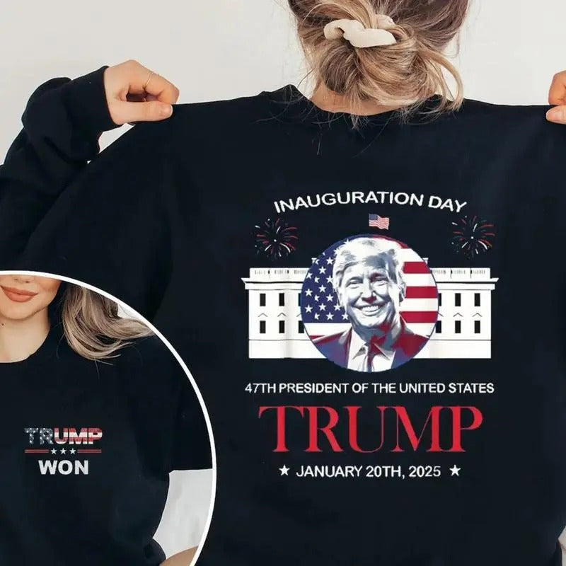 We Won Trump Shirt, 2024 Election Shirt, Trump Vance 45-47 MAGA, November 5th Voting Shirt Trump Support Outlaw Hillbilly Crewneck Cotton