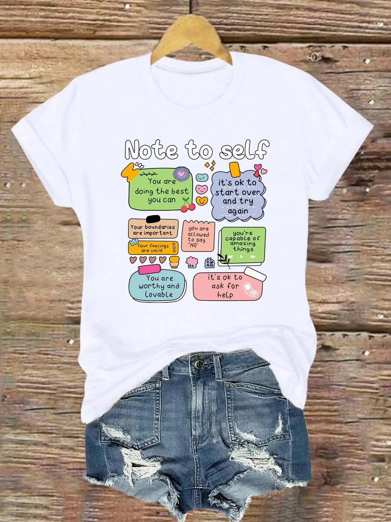 Women's Letter & Heart Print Round Neck Tee, Casual Short Sleeve T-shirt for Daily Outdoor Wear, Ladies Summer Clothes