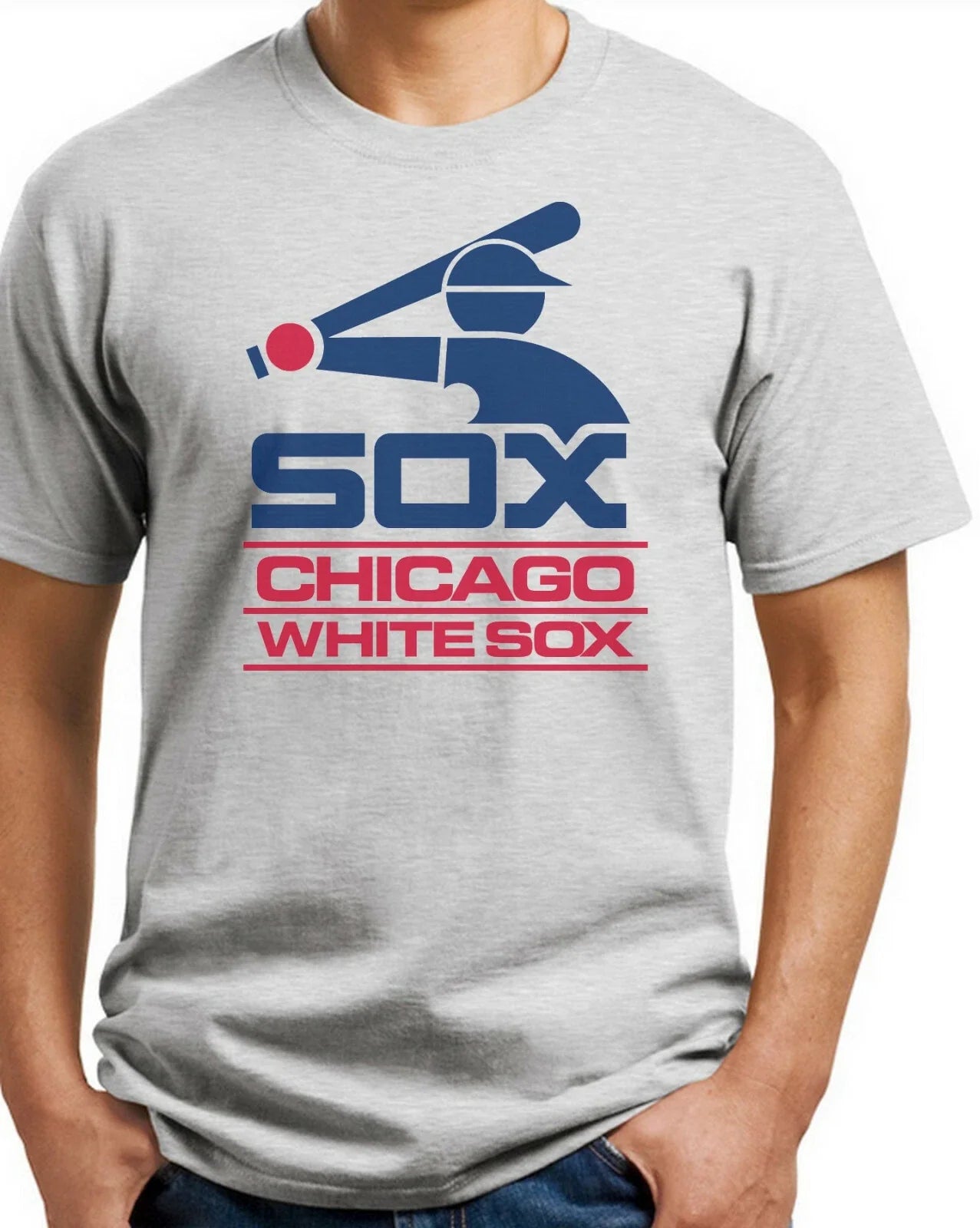 Chicago White Sox Logo T-shirt. Vintage logo Heavy Cotton S-3X Free ship USA