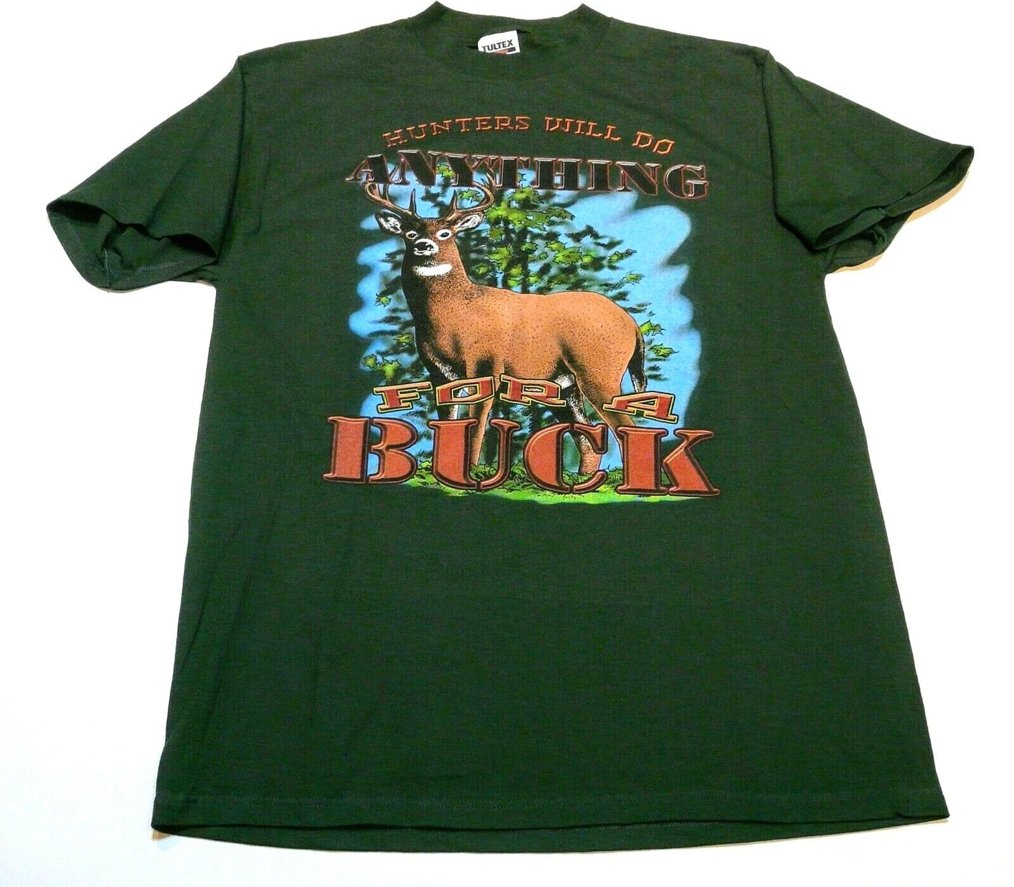 Deer Hunter Shirt Mens Unisex XL Anything For A Buck Vintage Novelty 90s Y2K