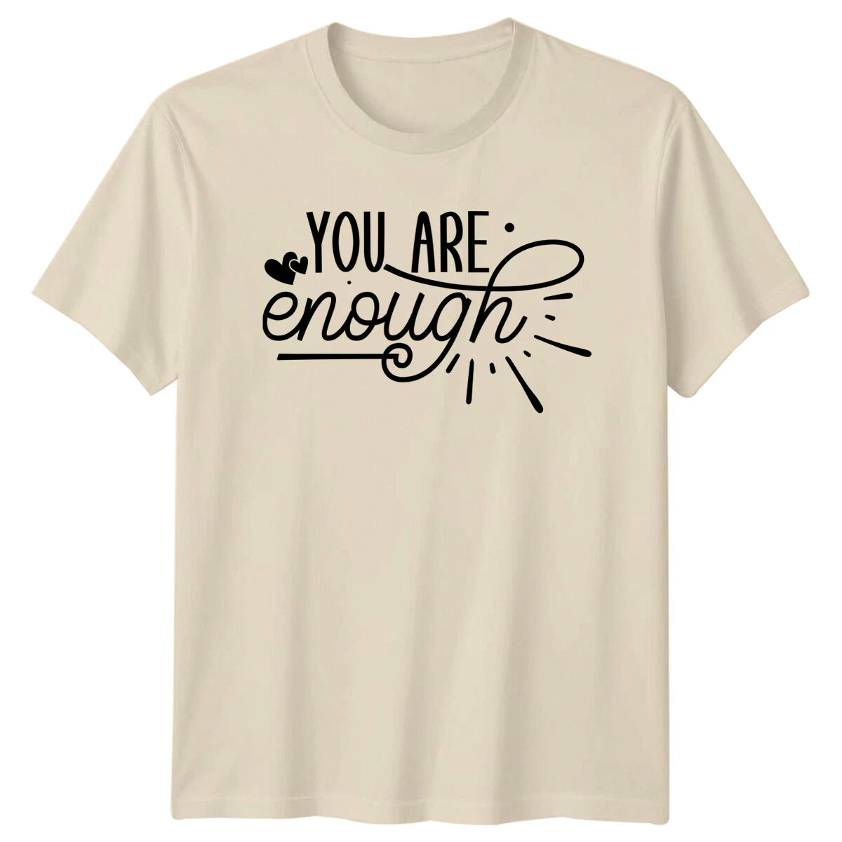 You Are Enough Heart Boho Graphic Slogan T-Shirt