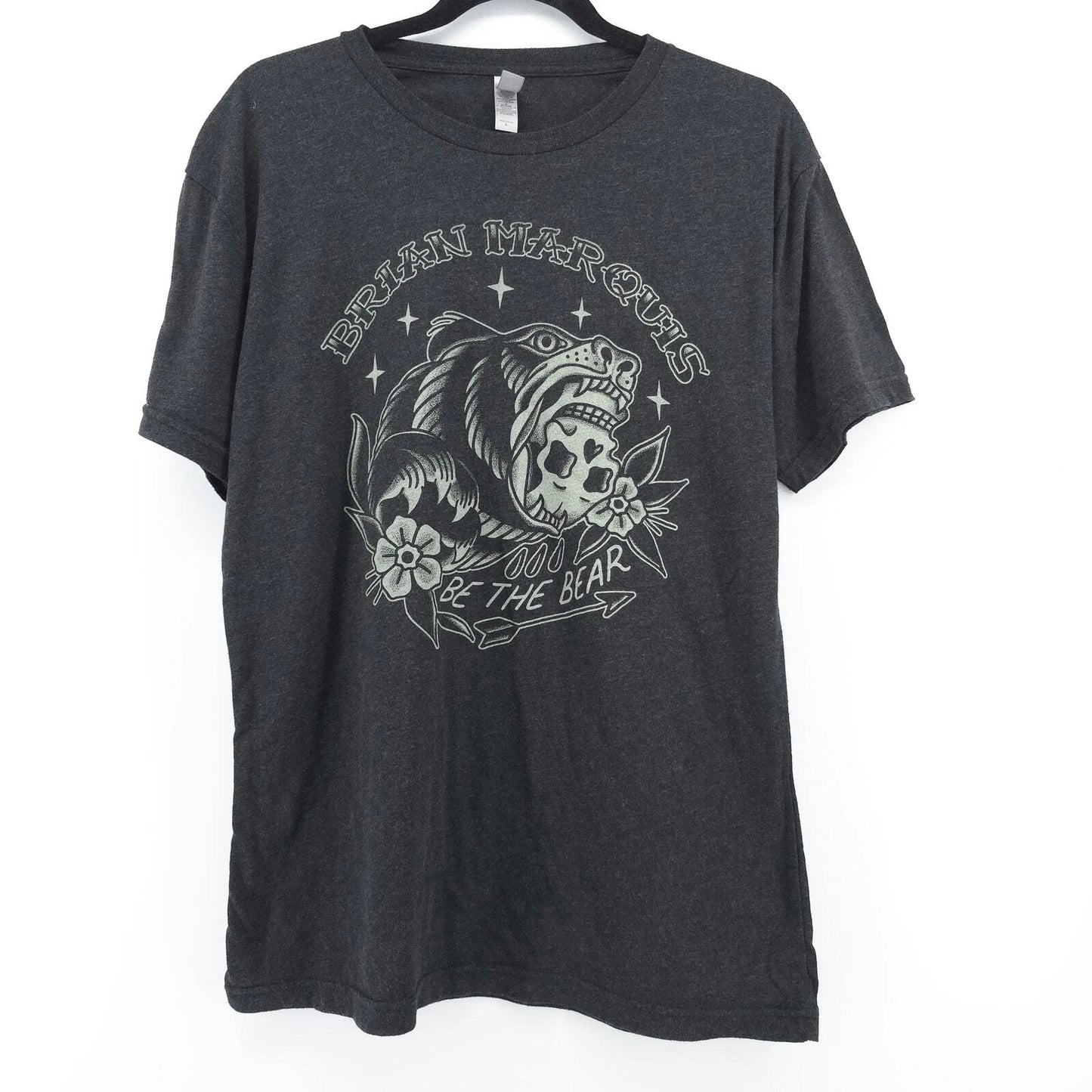 Next Level Womens Boho Brian Marquis Dark Gray Be The Bear Graphic T-shirt | L