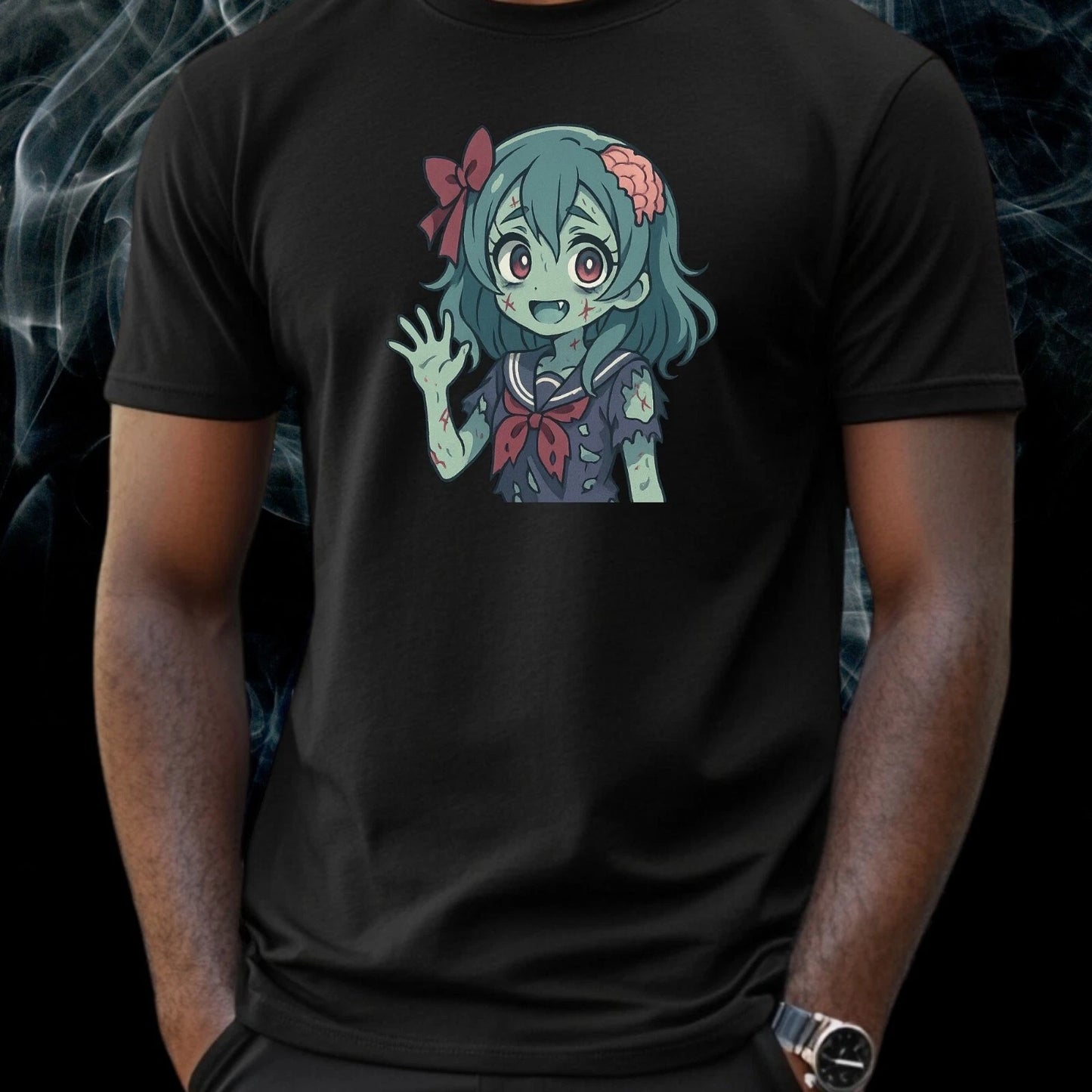Mens Zombie Anime Girls Theme Cotton T-Shirt Size XS to 5XL