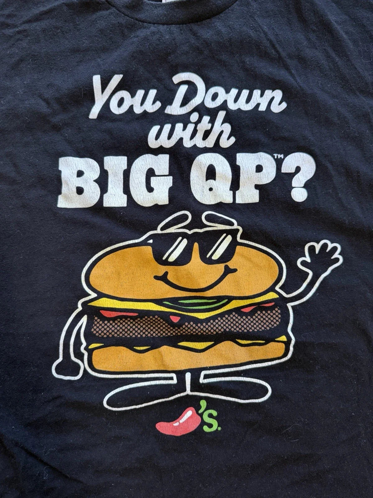 Chilis Employee Shirt XL You Down With Big QP? Chili’s T-shirt black